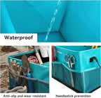 Collapsible Waterproof Car Trunk Organizer, Soft PVC Storage Bin with Rugged PVC-Coated Fabric for SUV & Truck (Aqua Blue, PLU