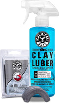 Chemical Guys Clay Bar Kit, Medium Duty with Luber Synthetic Lubricant – Removes Embedded Dirt, Restores Smooth Paint, Preps for Wax and Sealant - Safe for Cars, Trucks, SUVs, 16 oz, 2 Items