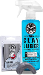 Chemical Guys Clay Bar Kit, Medium Duty with Luber Synthetic Lubricant – Removes Embedded Dirt, Restores Smooth Paint, Preps for Wax and Sealant - Safe for Cars, Trucks, SUVs, 16 oz, 2 Items