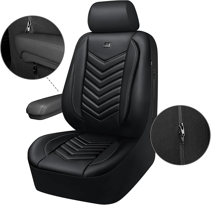 CAR PASS 3D Foam Faux Leather Car Seat Covers Front Seats,Waterproof Leather Front Seat Cover for Cars,Luxury Universal Fit f