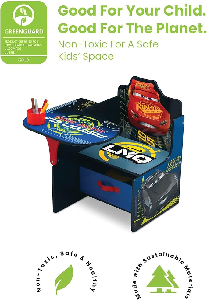 Delta Children Chair Desk With Storage Bin, Disney/Pixar Cars