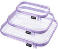 YQBRAO 3 Pack Hard Sided Clear Zipper Case for Storage- Thickened-Grade Clear Hard Shell Zipper Case for Organizing Bead, Han