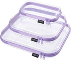 YQBRAO 3 Pack Hard Sided Clear Zipper Case for Storage- Thickened-Grade Clear Hard Shell Zipper Case for Organizing Bead, Han