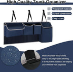 UYYE Trunk Hanging Organizer, Backseat Storage Bag, Collapsible Car Interior Accessories with 4 Pockets & 2 Mesh Pouches for