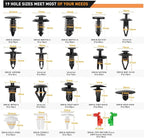 GOOACC 425 Pcs Car Body Retainer Clips Set Tailgate Handle Rod Clip Fastener Remover - 19 Popular Sizes Auto Push Pin Rivets 