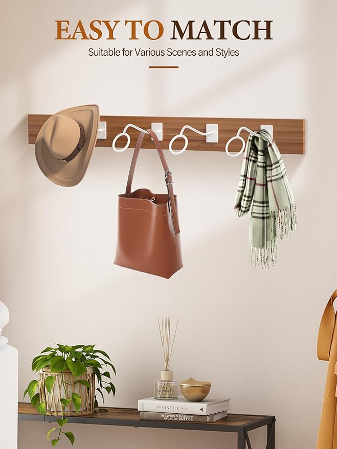 Cinati Cowboy Hat Rack for Wall, 4 Pack Cowboy Hat Holder Wall Mount, Western Rustic Metal Cowboy Hat Hanger, Hat Hooks for C