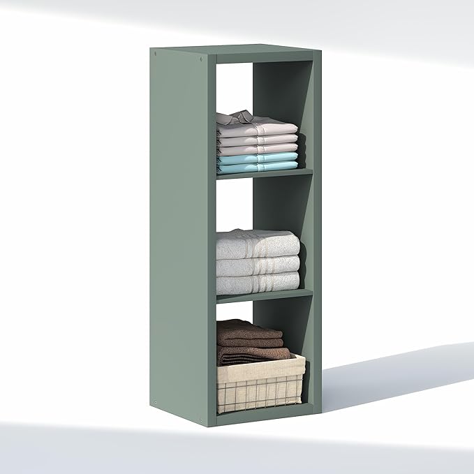 Furinno Cubic Closet Organizers and Storage, 3-Cube Closet Organizer, Open Shelf Closet Storage, Extra Thick Frame for Wardro