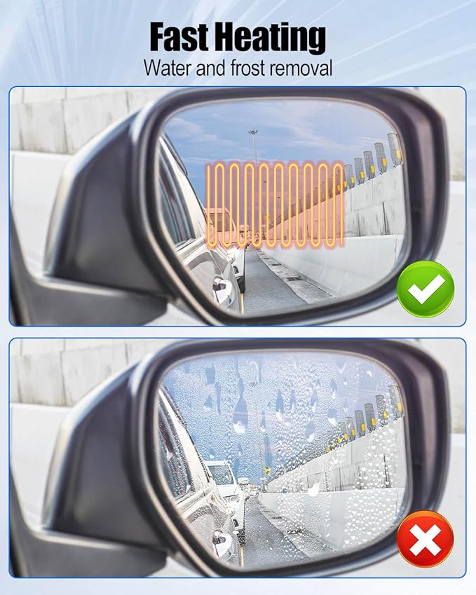 Passenger Side Heated Mirror Glass Fit For Toyota FJ Cruiser 2007 2008 2009 2010 2011 2012 2013 2014, Right Rearview Mirror with Blind Spot and Backing Plate