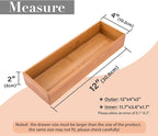 Bamboo Drawer Oragnizer Box, Kitchen Seasoning Organizer Tray, Tableware Knife Fork Organizer Box, Home Drawer Sorting Box, B