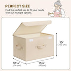 GRANNY SAYS Stoarge Basket with Lid, Decorative Storage Boxes, Closet Storage Bins for Clothes, Collapsible Stackable Organiz