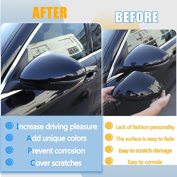 LLKUANG Car Rearview Mirror Cap Decoration Cover Compatible with Alfa Romeo Stelvio 2017-2024 Exterior Rearview Mirror Cover Cap(glossy black)