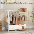 HOOBRO Floating Shelves and Purse Organizer Bundle, Wall Mounted Shelf Set of 2, Wall Mounted Shelf Set of 2, BF40BJ01-WN28CJ