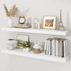 Floating Shelves for Wall, 9.3" Deep Wall Mounted Wood Shelves for Bathroom, Bedroom, Living Room, Kitchen, Hanging Shelf for