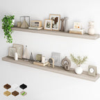 Fun Memories 72 Inch Floating Shelves, Wall Mounted Rustic Wood Floating Shelf with Invisible Brackets for Storage & Decor, 2