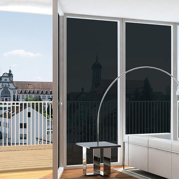 G Greenfilm Static Cling 5% Dark Window Tint for Residential and Automotive - DIY Non-Adhesive, UV Protection, Sun Blocking, Heat Control, Removable, Renter-Friendly Window Cling Film (48"x212")