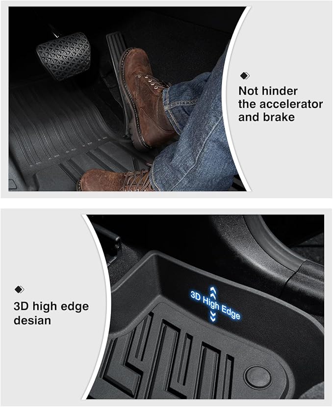 Powerty Floor Mats for 2018-2024 BMW X3 / 2019-2024 BMW X4, Custom Fit for X3 X4 Accessories, 3D TPE All Weather Car Mats Heavy-Duty Floor Liners (Fit All Models)