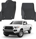 Auxko All Weather Floor Mats Fit for Toyota Tacoma 2024 2025 Double & Access Cab XtraCab Front Row (Only for Automatic include Hybrid and Gas) TPE Trunk Liner Tacoma Accessory Odorless Anti-Slip Black