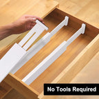 Bamboo Drawer Dividers Organizers, Kitchen Drawer Organizer, Adjustable Drawer Divider for Clothes, Kitchen, Dresser, Bedroom