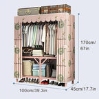 Portable Wardrobe Closet For Hanging Clothes, Installation-free Wardrobe, One-piece Folding Design,closet Organizer System,wa