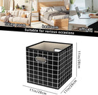 Yunkeeeper storage bins Cubes, Fabric Cube Organizer with Handle, Foldable Cube Bins for Cloth or Accessary Storage, 11x11x11