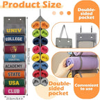 Over the Door Hoodie Organizer, Double Sided Holds 16 Hoodies, Gray Hanging Storage with 2 Hooks and Rope for Door Closet Cab