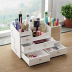 Makeup Organizer Box Makeup Organizer Cosmetic Storage Box, Make Up Organizer with Drawers Dressing Table Skincare Holder , V