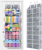 Yecaye 80lb Clear Door Hanging Yarn Storage Organizer, 10 Large Plastic Pockets & 10 Mesh Pockets Over The Door Crochet Organ