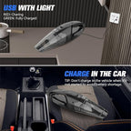 Handheld Vacuum Cordless Rechargeable with LED Light, Car Vacuum Portable Cordless, Hand Vacuum Cleaner Car Seats, Home, Quic