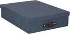 Bigso Oskar Canvas Fiberboard Document Letter Box - File Organizer Box for Important Paperwork - Document Storage with a Lid 