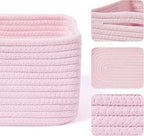 MiniArk Small Storage Baskets for Organizing | Closet Organizer Bins | Shelf Toy Basket | Woven Rope Baskets | Cube Decorativ