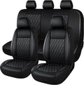 CAROMOP Faux Leather Car Seat Covers Full Set,Luxury and Comfortable Covers for Cars,Split Bench Compatible Car Interior Cove