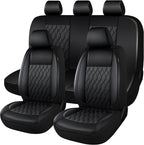 CAROMOP Faux Leather Car Seat Covers Full Set,Luxury and Comfortable Covers for Cars,Split Bench Compatible Car Interior Cove