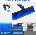 Kairiyard Ice Scrapers for Car Windshield, Upgraded 31 Inch Snow Scraper and Brush Combo Extendable 360° Pivoting Ice Snow Removal Tool for Car, Truck, SUV, Christmas(Blue)