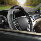 GIANT PANDA Steering Wheel Cover for Honda Civic(2006-2015),CR-Z, Insight, S2000 (Gray+Black-Small Size)
