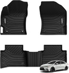 LASFIT 3D Custom Fit Floor Mats for Toyota Corolla 2020–2026 Sedan, All-Weather, Reinforced TPE,Anti-Slip Car Floor Mats 1st & 2nd Row, 3pcs, Black