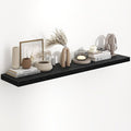 Fun Memories 55 Inch Floating Shelves in Black, 9.3 Inch Deep Floating Shelf for Bathroom Living Room Kitchen, Rusitc Wall Mo