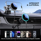 MOKPR Only for iPhone Magsafe Car Mount Charger, Magnetic Phone Holder for Your Car Charger Dash Windshield Vent Magnetic Wireless Car Charger Mount for iPhone 17 16 15 14 13 12 Carbon Firber