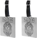 Zeta Phi Beta Sorority Paraphernalia - Official Vendor - Luggage Tags - Set of 2 - Greek Letters and Shield