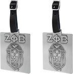 Zeta Phi Beta Sorority Paraphernalia - Official Vendor - Luggage Tags - Set of 2 - Greek Letters and Shield