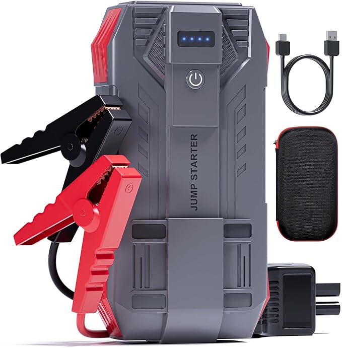 4000A Car Battery Jump Starter, Portable Car Jump Starter for Up to 10L Gas and 8L Diesel Engines, 12V Jump Box with 3 Modes