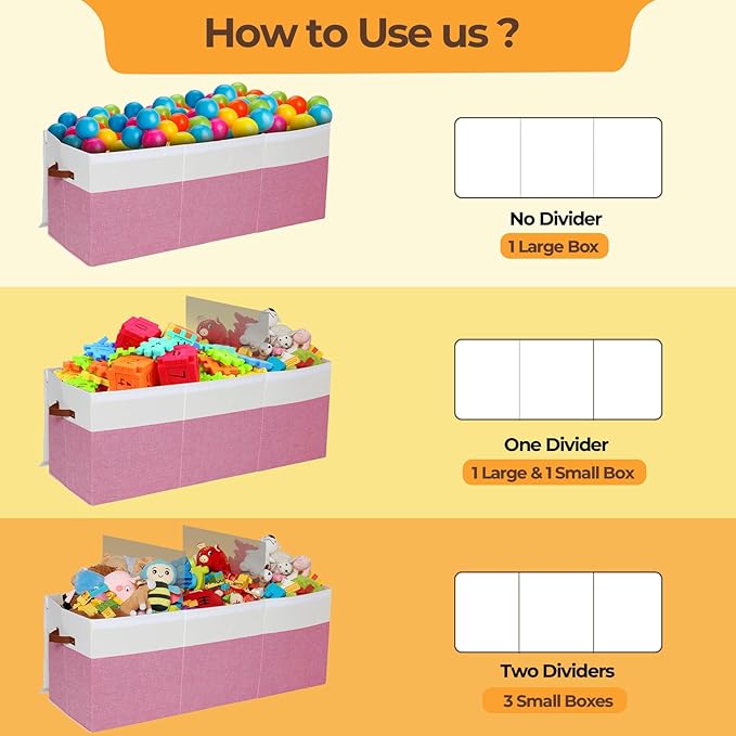 Extra Large Toy Box,150L Foldable Sturdy Toy Storage with Lid,40"x14"x16" Kids Storage Organizer,Toy Chest for Boys&Girls,for