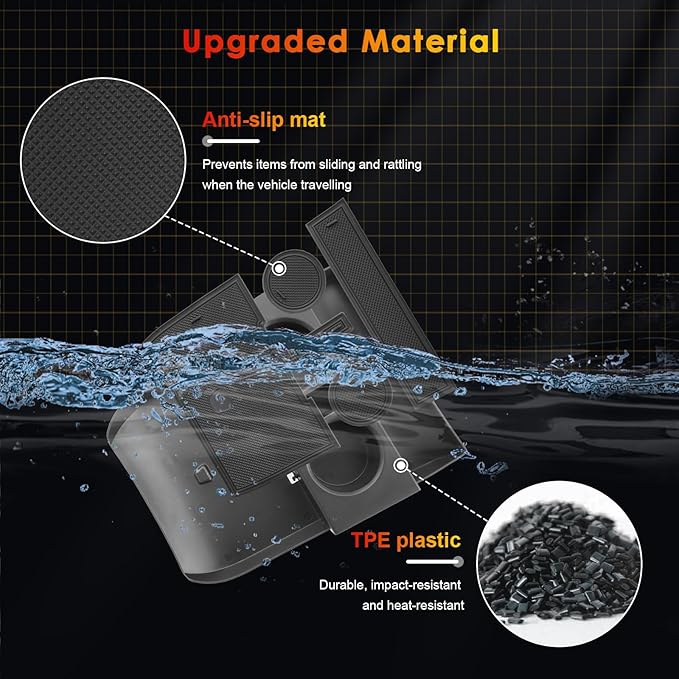 for 2024 Palisade Lower Console Organizer for 2023-2025 Hyundai Palisade SE/SEL/XRT/Limited/Calligraphy Under Console Tray Palisade Accessories (23-25 Palisade ABS Under Organizer w/Cup Holder)
