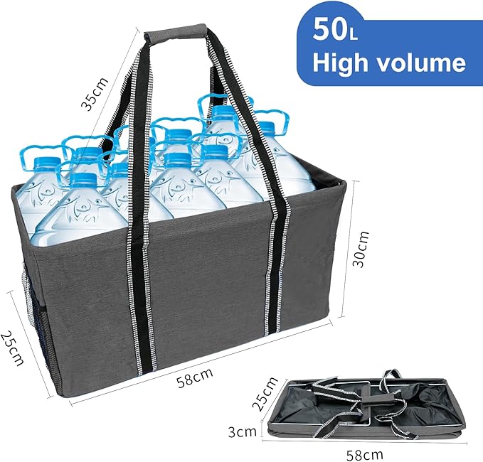 50L Utility Tote Bag Reusable Grocery Shopping Bag
