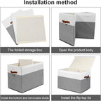 Gowee Large Toy Storage Box with Lid, Sturdy Toys Storage Chest Bin Organizer Basket with Dividers for Kids, Boys, Girls, Nur