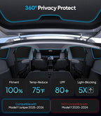 Wigoo 2026 Upgrade 8PCS Full Set Window Sunshade for Tesla Model Y Juniper 2025-2026 [7-Layer Cooler & Blacker, Ice-Crystal Tech] with Windshield for Sun Block, Baby, Camping, Privacy Napping, Relax