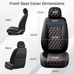 Huidasource Front Seat Covers, Full-Cover Leather Driver Seat Cover, Side Stretch Fabric, Car Interior Front Seat Cover Unive