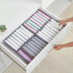 Qozary 4 Pack Drawer Organizers for Clothing, 8 Grids Foldable Closet Organizers and Storage Bins for Bedroom, Dresser Organi