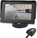 3T6B Side View Camera and 4.3” Monitor Kit, Car Door Tape Mounting Blind Spot Camera, Parking Assistance System with HD LCD S