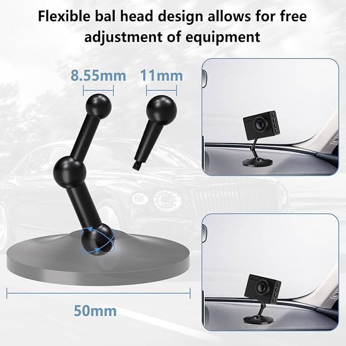 for Garmin Dash Cam Mount,Aluminum Magnetic Instrument Panel Bracket,Compatible with Garmin Mini/Mini 2/Mini 3/45/46/47/55/56/57/65W/66W/67W/Tandem/ X110/X210/X310 etc (8.55mm/11mm Ball Heads)
