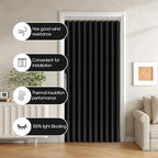 Jilron Accordian Door Curtain, 100% Blackout Folding Magnetic Doorway Curtains,Linen Style Closet Doors,for Room Divider,Priv